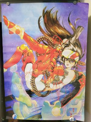 Shirow Masamune B2 Vintage Poster Anime Manga Ghost In the Shell Gits Appleseed Combine Ok 1999 Used
