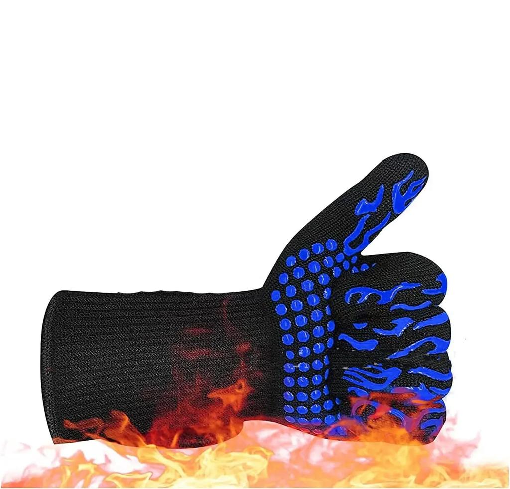 500-800 Centigrade BBQ Fire Gloves Flame Retardant Non-slip Fireproof Extreme Heat Resistant Microwave Oven Gloves Oven Mit