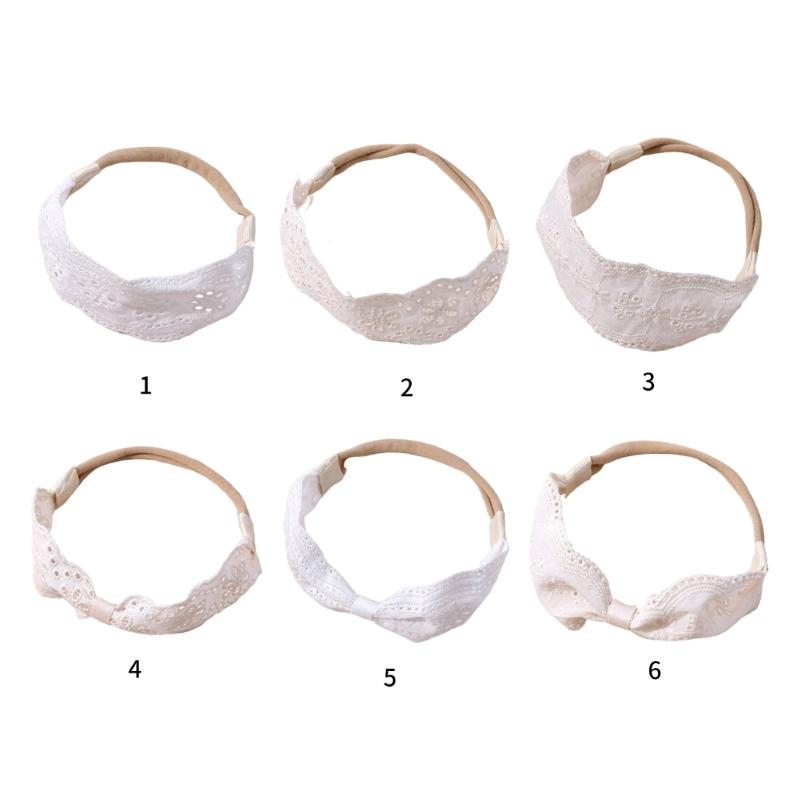 Delicate Embroidered Infant Headband White Lace Design Comfortable Hair Decoration for Photography Parties Daily Use