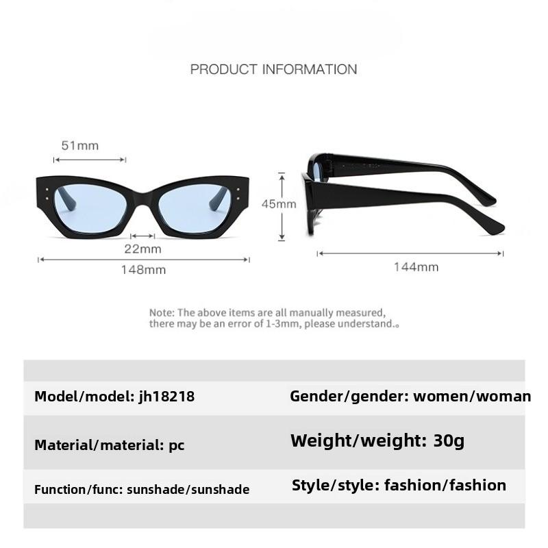 New Women Retro Cat Eye Sunglasses INS Trendy Personality Eyewear UV400 Anti Ultraviolet Fashion Shades for Outdoor Travel