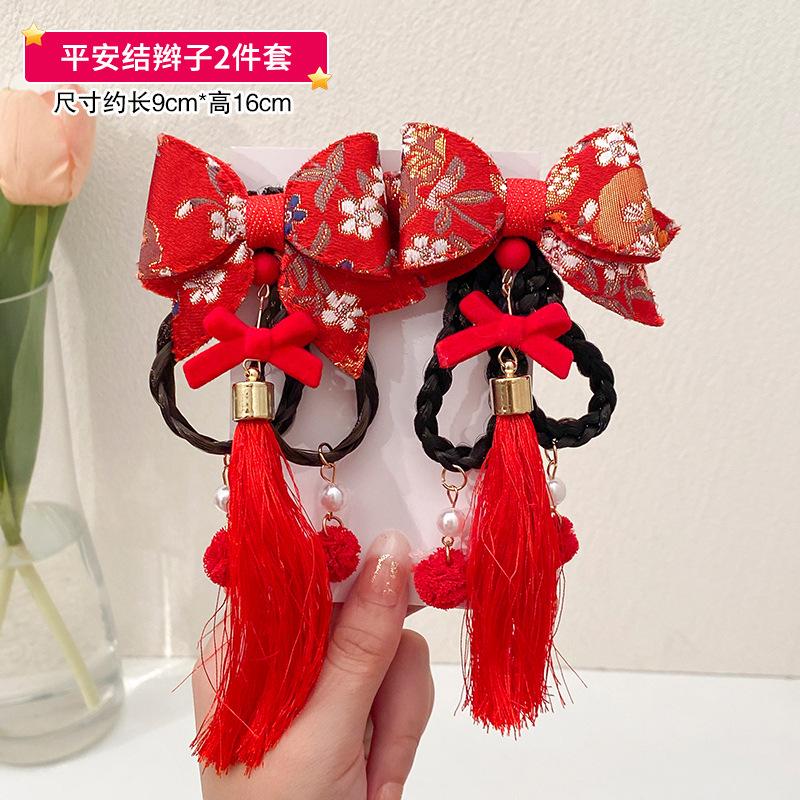 New Chinese Style Girl Baby Headwear Chinese New Year Hair Accessories Tassels New Year Holiday Accessories