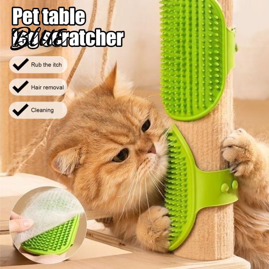 Pet Bath Brush Care Comb Strap Pad Cat Grooming 2Pcs Silicone Self Groomer With Cats