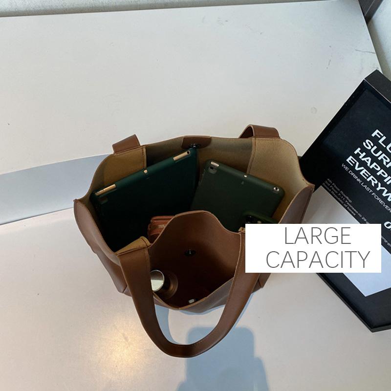 Women's Bag Large Capacity Shoulder Bags High Quality PU Leather Handbags and Purse Female Retro Tote Bags