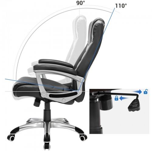 SONGMICS OBG21B - Silla de Oficina, Color Negro