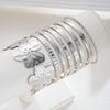 8 Pcs/Set Elegant Vintage Floral Striped Knotted Twisted Silver Gold Color Open Bracelets for Women Daily Wear Vacation Jewelry
