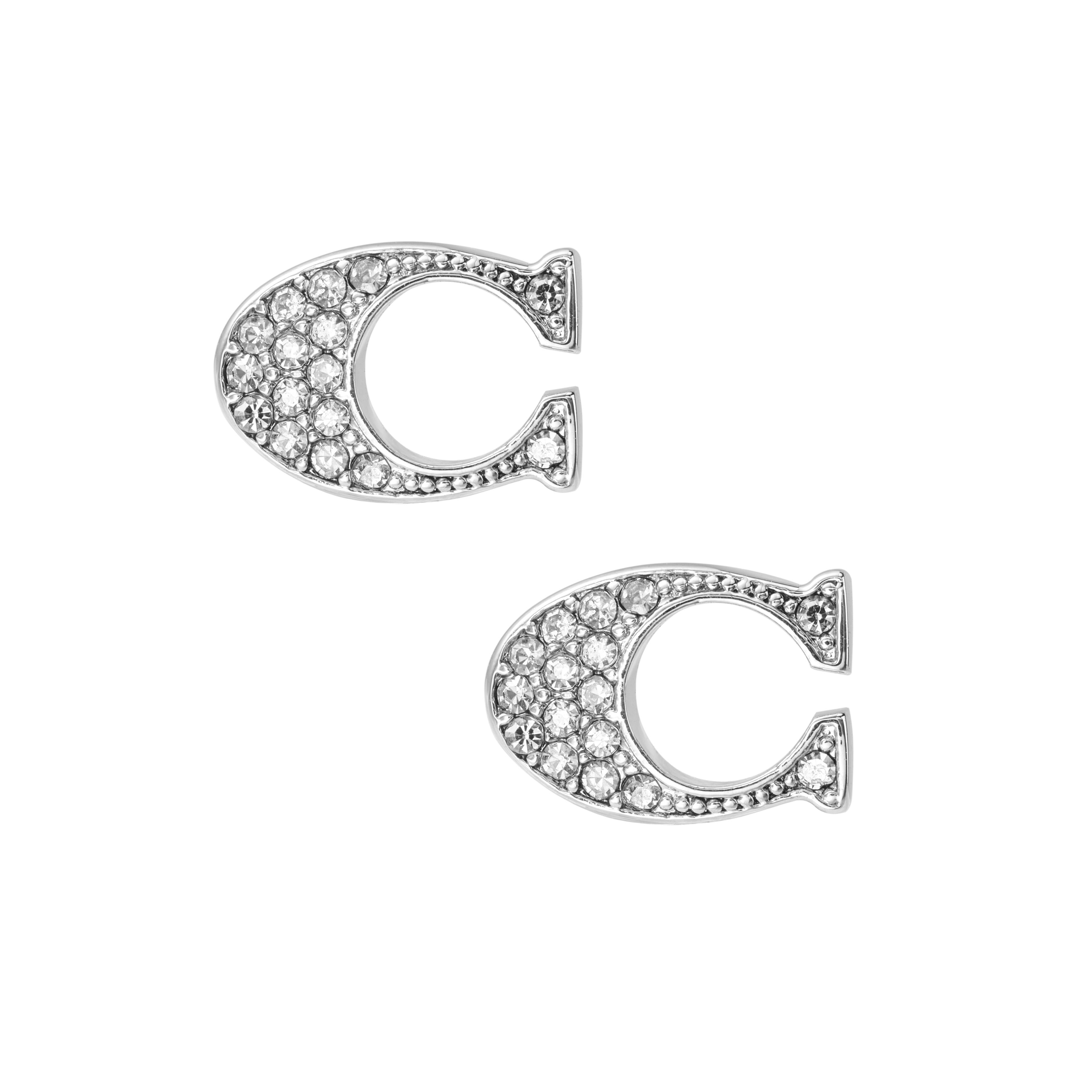Coach Avant-Garde C Shape Alloy Earrings Women Earrings Silver F29824-SLV Basic Packaging-Box Not Included