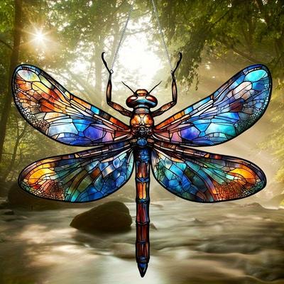 2D Acrylic Dragonfly Window with Light-Catching Device, Dragonfly-themed Wall Decora, Home Office, Garden Decor, Christmas Gifts
