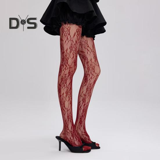 Strumpfhosen für Damen mit ausgehöhltem Rankenblumenmuster, ultradünn, durchsichtig, hohe Elastizität, rutschfest, einfarbig, passender Minirock für Pendler, Dating, Party