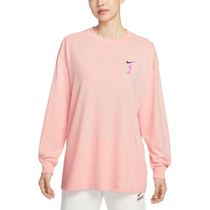 

Nike Sports Casual Crew Neck Pullover Long Sleeve T-Shirt Women tops IR0096-800 L