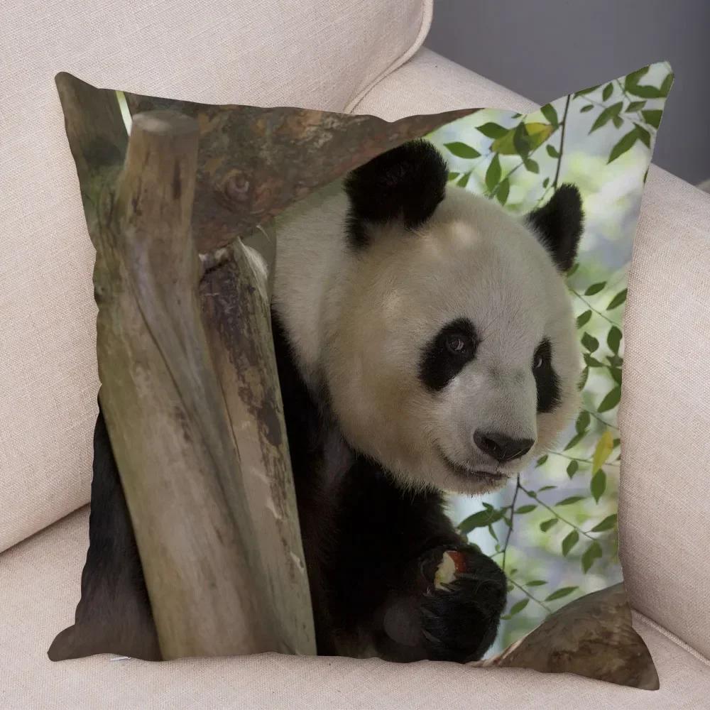Cute Wild Animal Print Sofa Family Bedroom Living Room Car Pillowcase Cute Panda Pillowcase Decoration