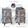Double-layer Pet Trolley Bag Large Space Portable Outdoor Travel Silent Easy To Put Two Cat Foldable Oxford Cloth Pet Bag