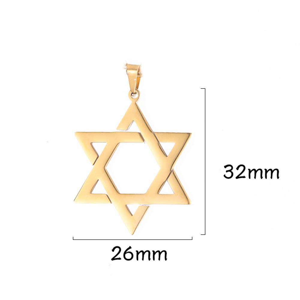 Dawapara Jewish Menorah David Star Stainless Steel Pendant for Necklace Hexagram Charm Jewelry Making Religious Hanukkah Gift