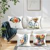 Bicycle Umbrella Floral Pillowcase Printed Polyester 40/45/50Cm Throw Pillowcover Decorative Sofa Cushion Pillowslip Home Decor