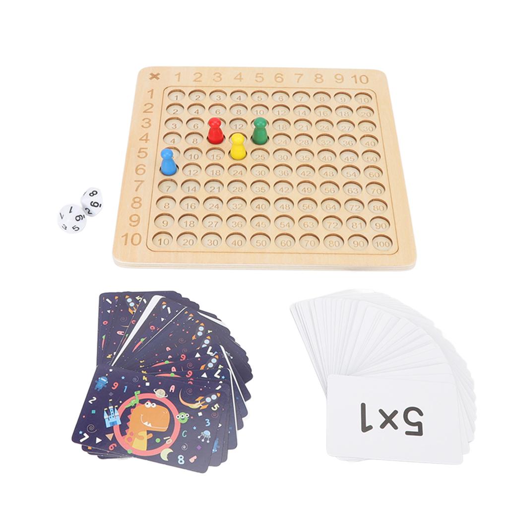 Math Multiplication Board Children Montessori Counting Educational Toys Wooden Multiplication Table