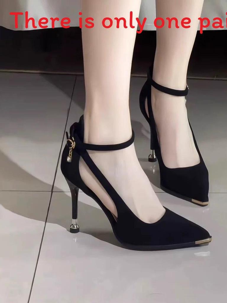 Fall 2025 High Heels For Women With Pointed Toe And Strap Closure For Daily Style