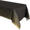 2 Pack Premium Black and Gold Plastic Tablecloths – Thick, Durable, Reble Table Covers (54 X 108 In) – Disposable Party Tablecloths for Birthday,