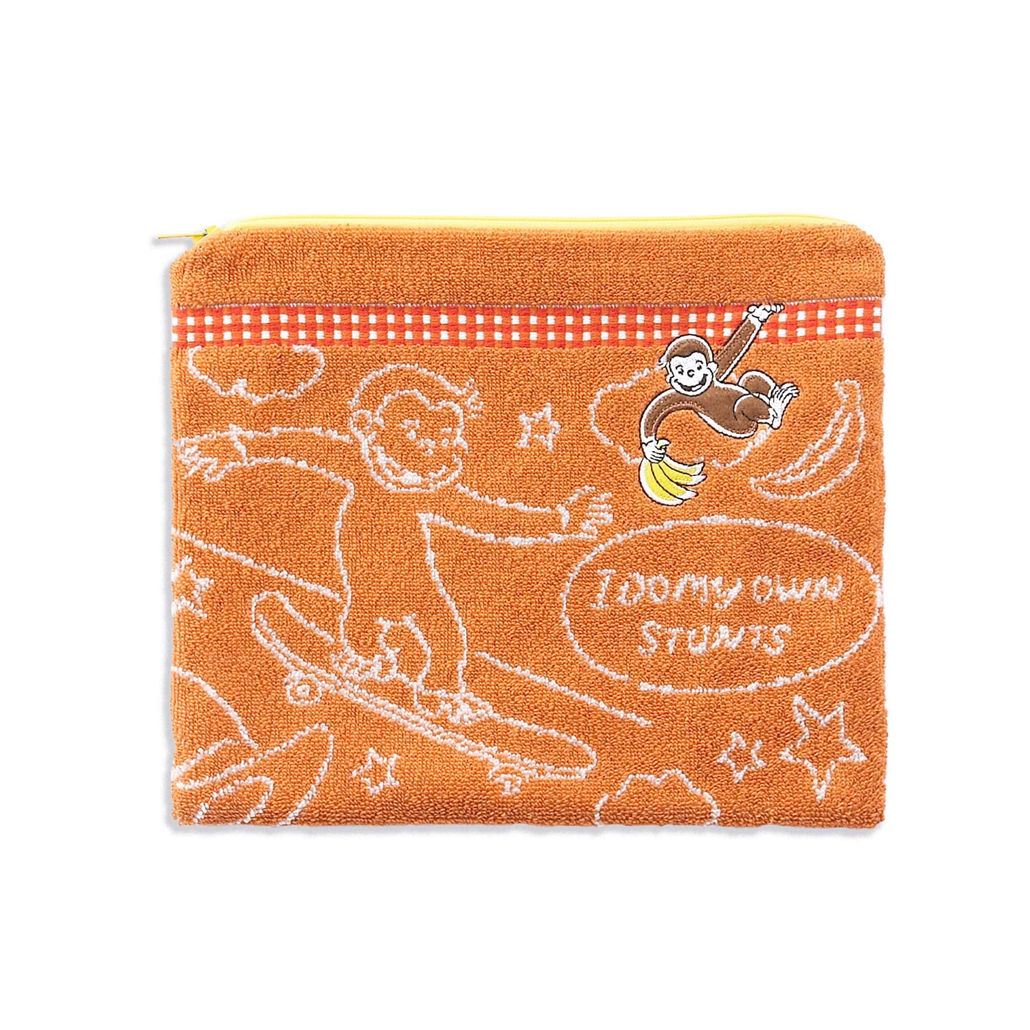 Curious George Simple Line Pouch, Orange, Reborn Cotton, 68-2237200