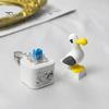 Beruhigendes Büro-Gadget Möwe Frosch Soundknopf Schlüsselanhänger, Kreatives Stressabbau Sprachspielzeug mit Geräuscherzeugendem Schlüsselanhänger Tiergeräusche & LED-Licht,