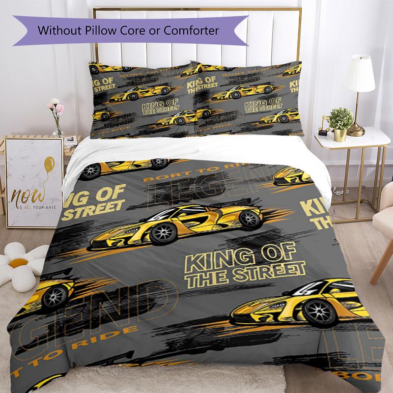 3pcs Racing Bedding Set Duvet Cover Closure Includes 1 Duvet Cover & 2 Pillowcases, Soft and Comfortable for All Seasons.