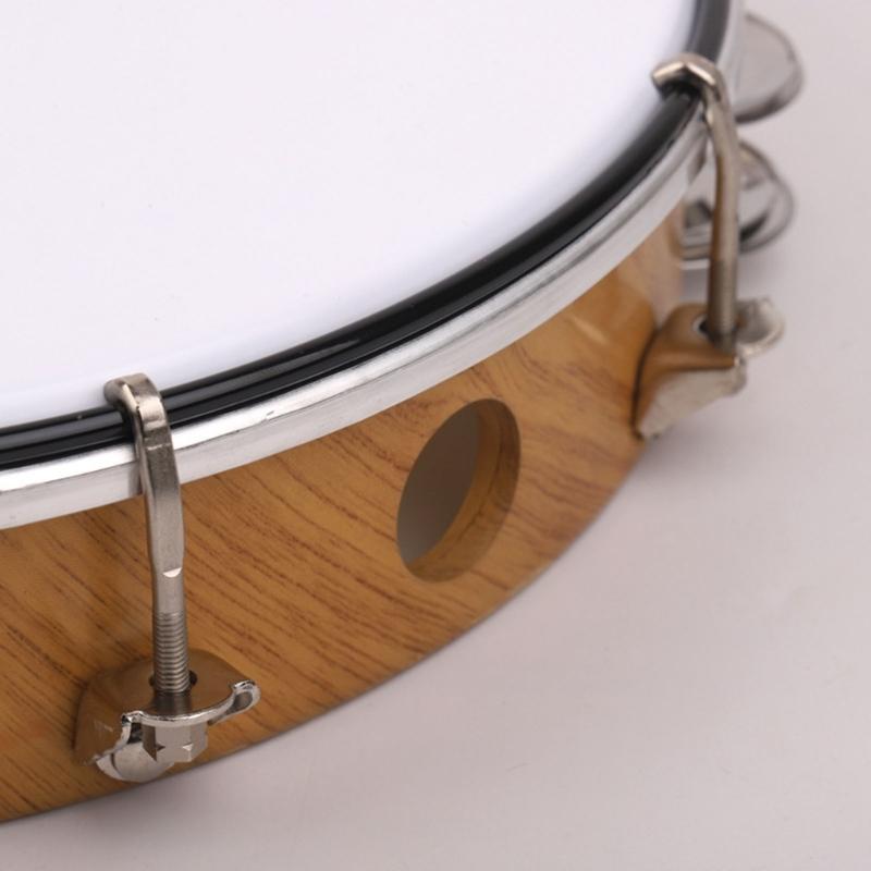 10inch Double Row Bells Tambourine Small Musical Beat Instrument Hand Drum Hand Held Tambourine Drum Bells Music Toy