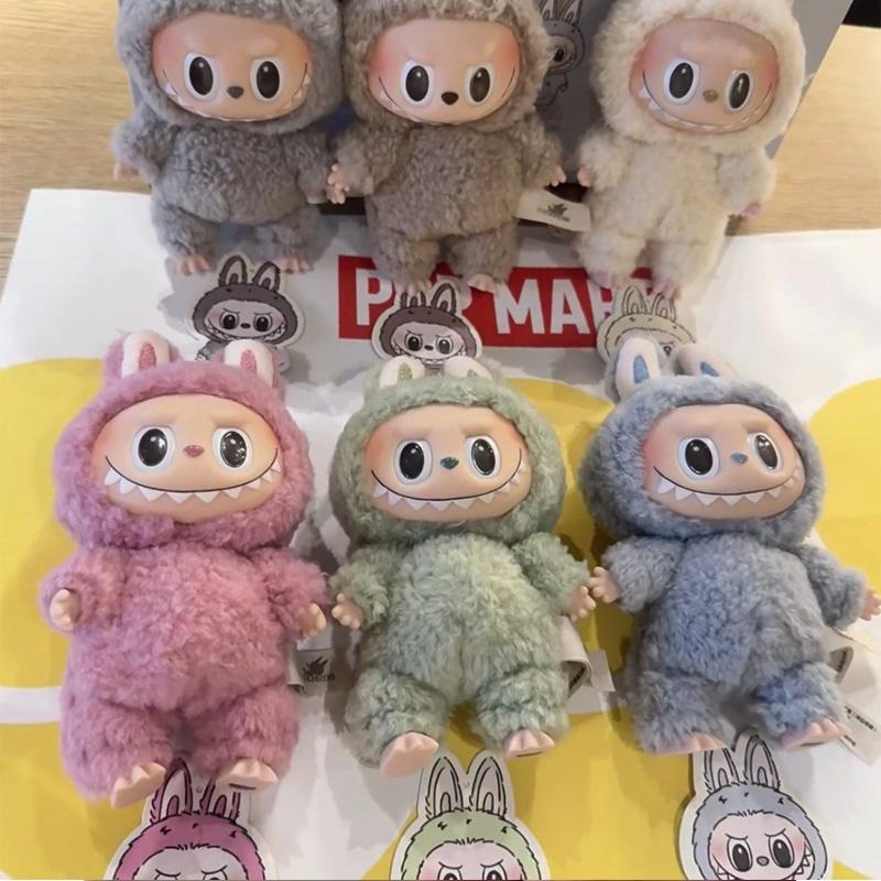 For Labubu Heartbeat Macaron Enamel The Monsters Face Blind Box Pvc Figurine Tabletop Ornament Kawaii Doll Birthday Gift