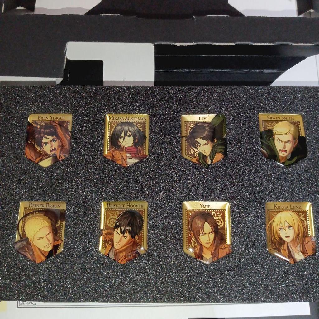 [USED] Attack On Titan Treasure Box, Character Pins, Poster, Soundtrack