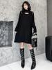Xitao Solid Color Temperament Hollow Out Dress ZYY1022