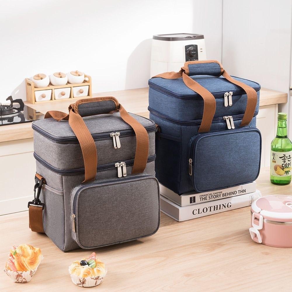 Layer Cooler Double Insulated Lunch Bag Adjustable Strap Cooler Outdoors Student