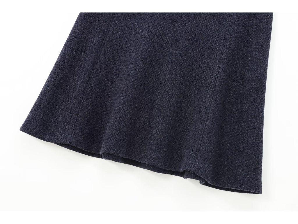 2024 Winter Women's European & American Style Double-Breasted Jacket with Cape Skirt - Little Fragrance, Round Neck