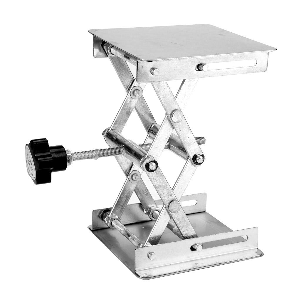 Stainless Steel Laboratory Lifting Platform Stand Scissor Rack 100*100*160mm (Black Handle)