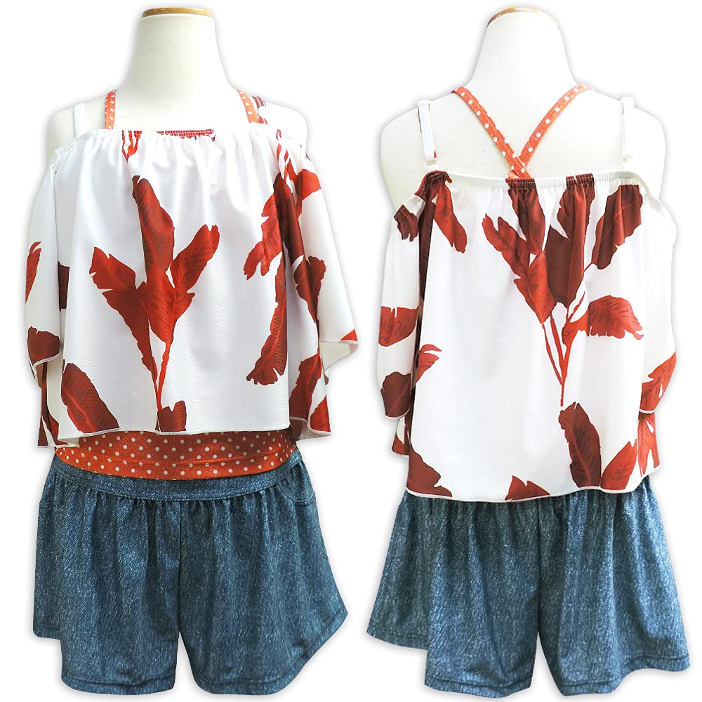 Ashberry Swimsuit 110cm Wears Like Clothes Kids' 3-Piece Set, Garnet, (865011),