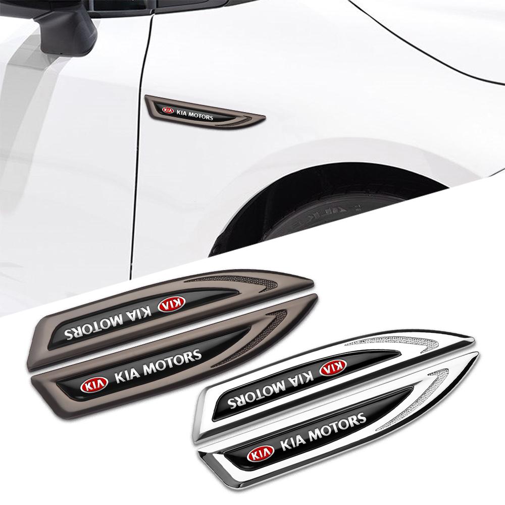 SKTF2 2 Stück 3D Auto Styling Seitenkotflügel Karosserie Dekor Metall Emblem Aufkleber Für Kia Niro Sportage Sorento Optima Borrego Cerato Carens KX5