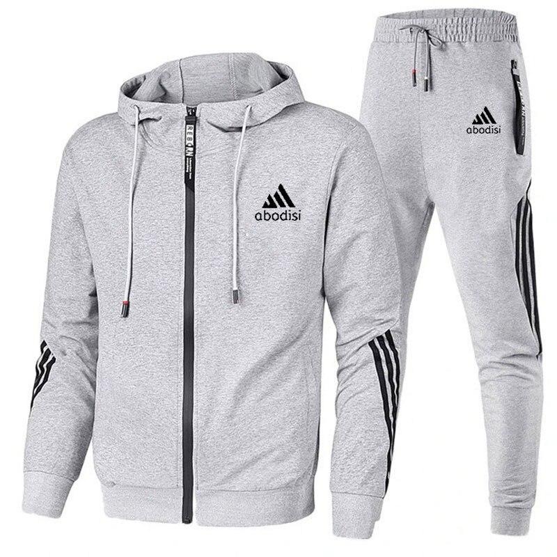 2 piezas Conjuntos de chándal Impresión Hombres Sudadera + pantalones  Cremallera Sudadera con capucha Ropa deportiva Casual Ropa deportiva  comprar a buen precio — entrega gratuita, reseñas reales con fotos — Joom