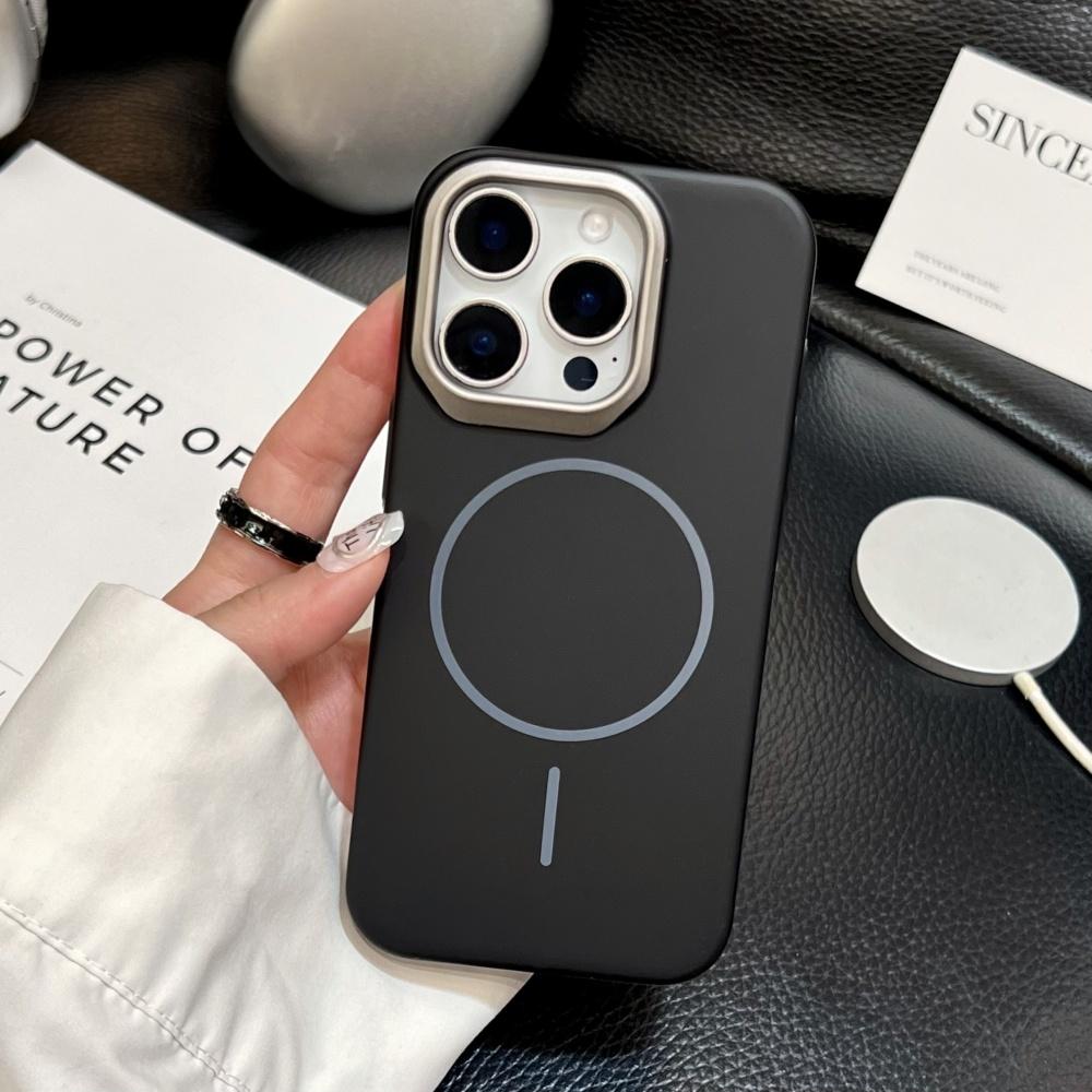 

Luxury Hard Matte Shockproof Case for 16 15 14 13 12 11 Pro Max Plus 16ProMax Slim PC Armor For Magsafe Magnetic Cover iPhone 15 Pro Max чорний