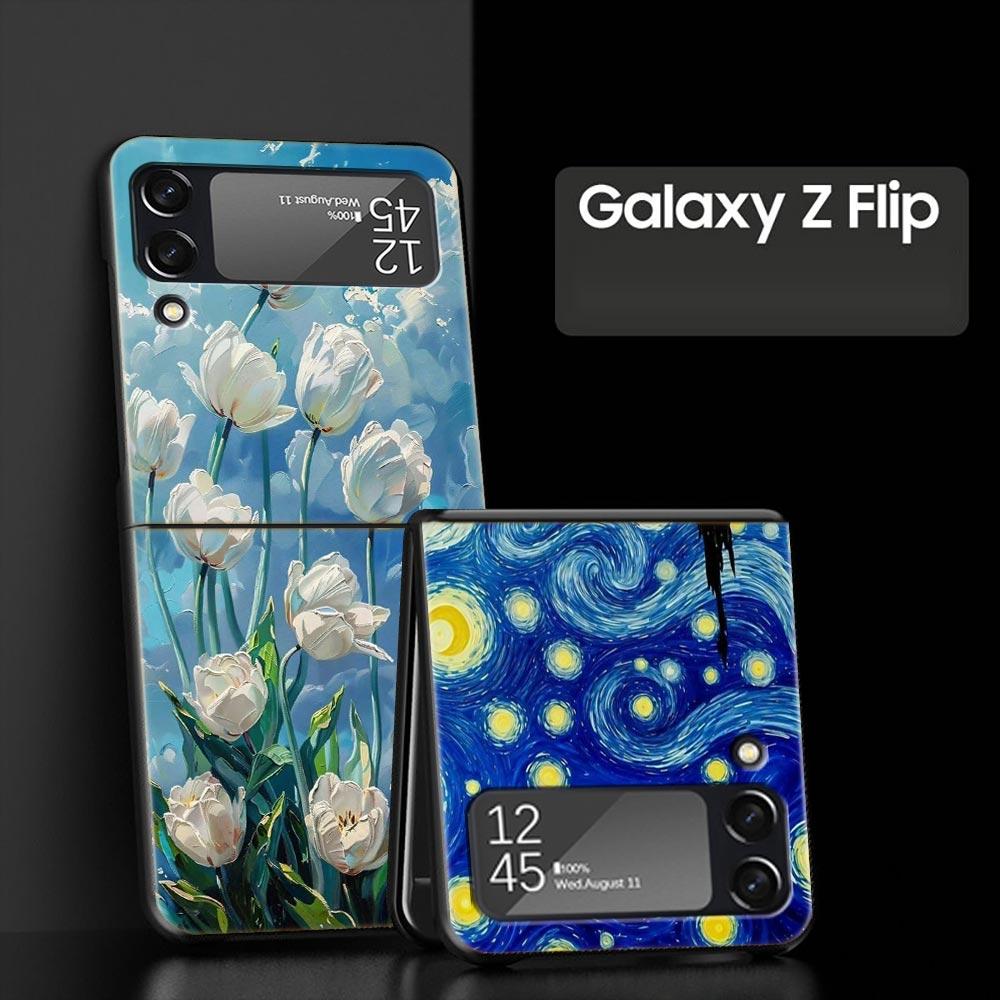 Handyhülle für Samsung Galaxy Z Flip 3 4 5 6 7 Faltbar Für Samsung Z Flip4 Flip5 PC Hartschale Claude Monet Garten Malerei Kunst