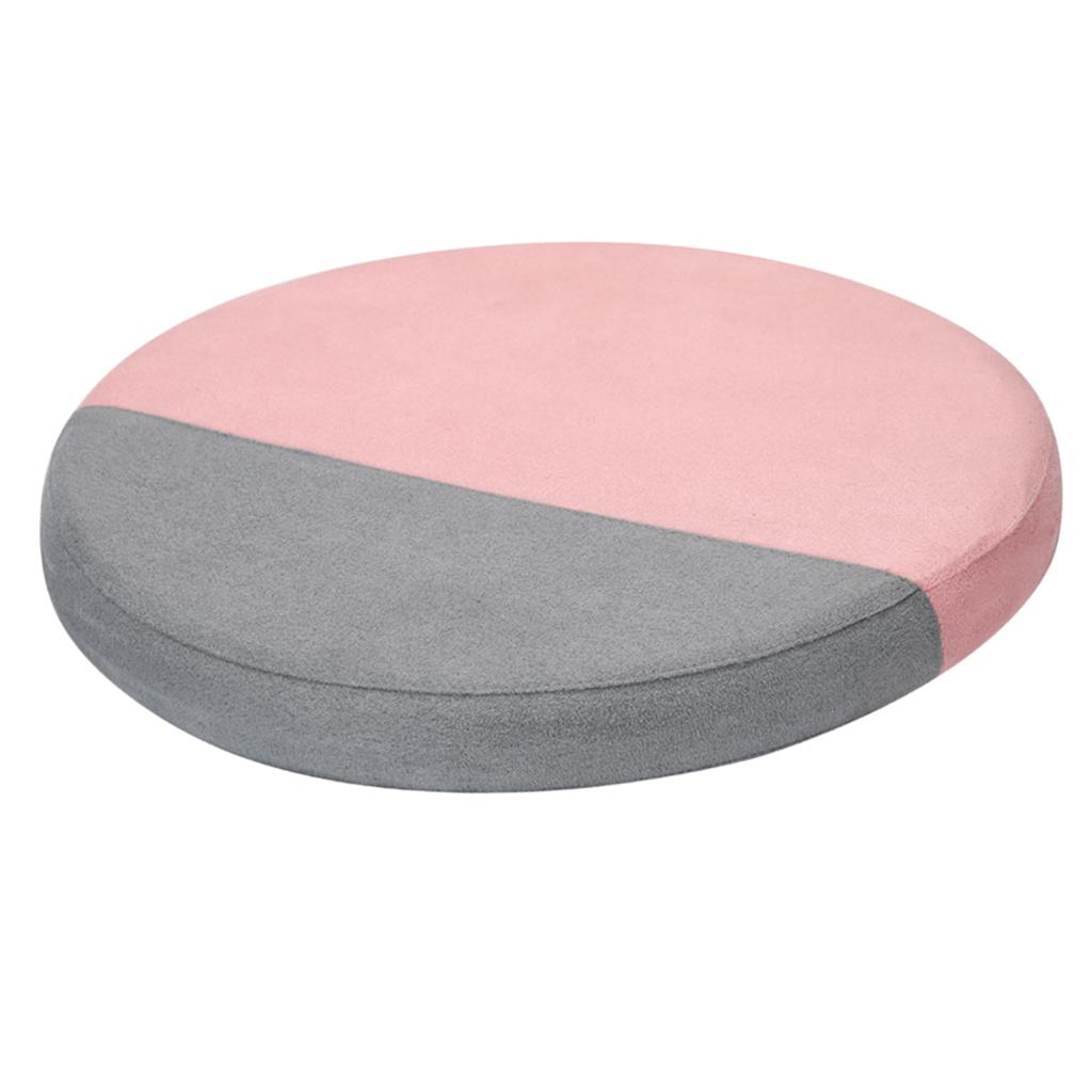 Round Stool Cushion Pad Memory Foam Meditation Pillow Matrress 33cm - Pink Gray