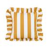 Striped Square Pillow Cover with Ruffled Edge Decorative Print for Living Room Sofa Home Decor Cushion Case 18x18 Inch