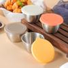 Salad Dressing Container 1.6oz Leakproof Airtight Dip Container with Lids Reusable Stainless Steel Condiment Cups for Lunch Boxes Picnics And Travel
