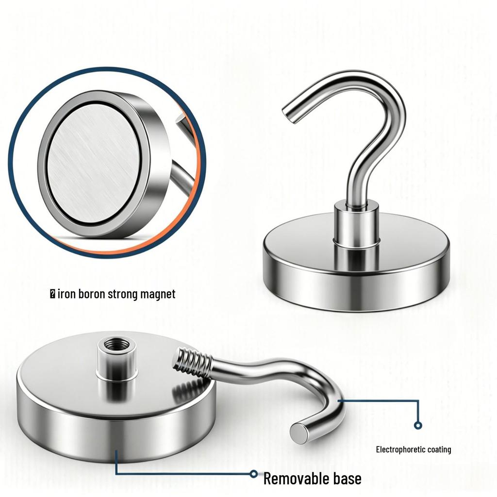 Neodymium Iron Boron Magnetic Hook for Kitchen, Refrigerator, and Door Storage