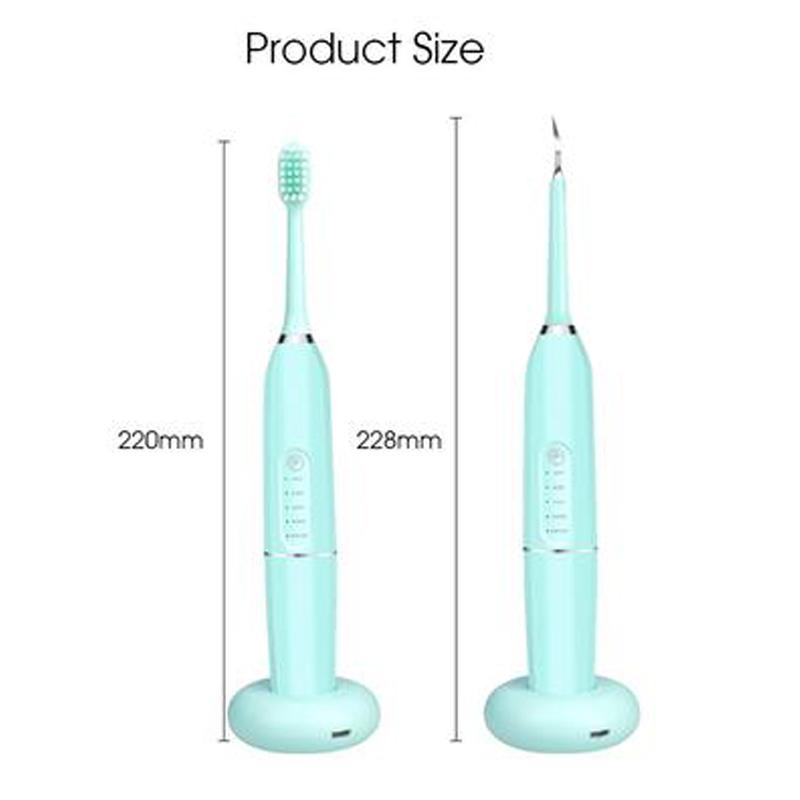 5 Modes 3200rpm/min Sonic Electric Toothbrush Dental Scaler Calculus Remover Oral Care Tool USB Charge +Intelligent Touch Switch+ Bracket + 4 Heads