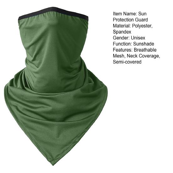 Sun Protection Guard Quick-Drying Fabric Ice Silk Face Guard with Elastic Ear