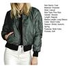 Cappotto Autunnale da Donna Zip Abbottonatura Collo Alto Maniche Lunghe Collo a Filo Colore Unito Tenere Caldo Ampio Taglia Forte Cardigan Polsini Elasticizzati Giacca Invernale per