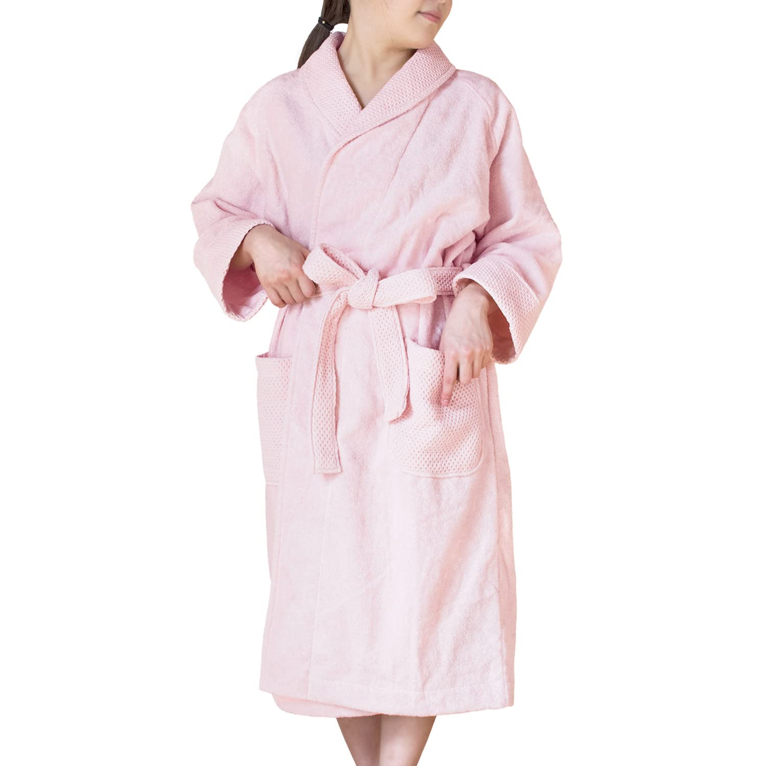 

Халат махровый Bloom Imabari, Расслабляющий, Сотовый, Сделано в Японии, Размер Халат, Унисекс, Ткань, Плетение, 100% Хлопок, Легкий, Быстросохнущий, Теплый, розовый