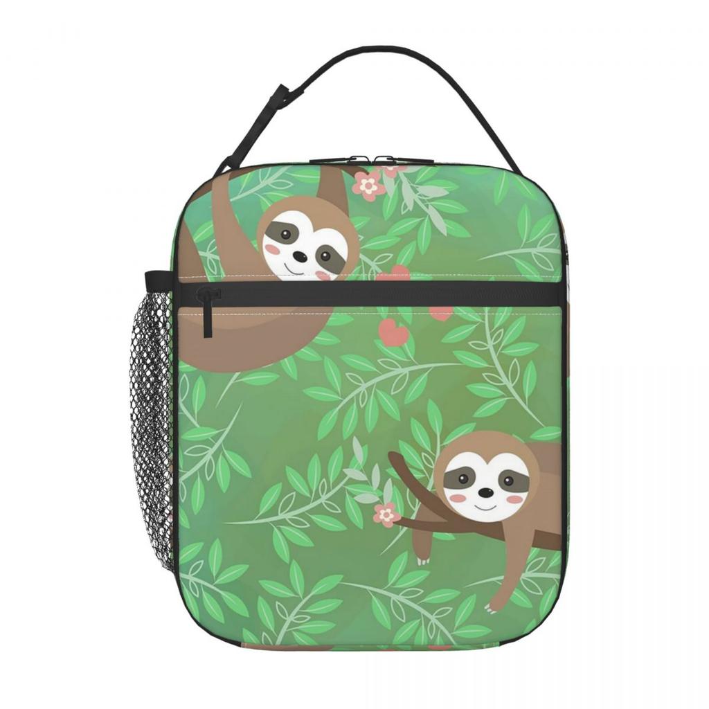 Süßes Faultier am Ast Isolierte Lunchtasche für Kinder Schul-Kühlbox Thermische Lebensmittelbox Tragetasche Auslaufsicherer Lunchbox-Behälter