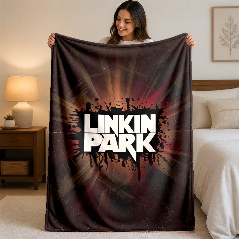 Linkin Park Druck Flanelldecke Gemütliche Leichte Plüschdecke für Bett Sofa Haushalt