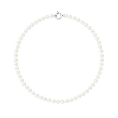 Necklace - - AAA+ Freshwater Cultured Pearl - 6-7 Mm - Natural White - 925 Silver