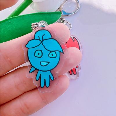 Acrylic Ice And Fire Man Keychain Cartoon Game Series Keyring Bag Pendant Charms Accessories For Kids Small Gift