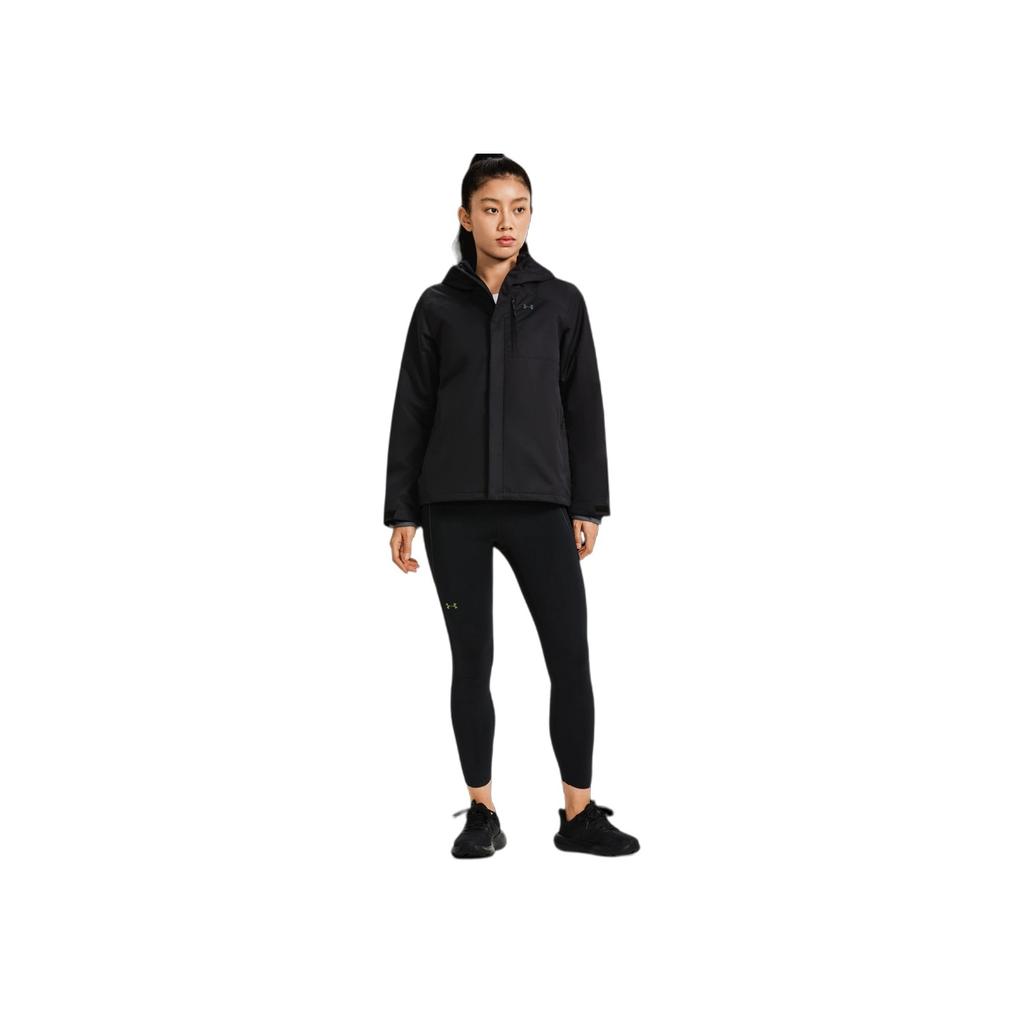 Under Armour Logo Print Zip-Up Hoodie Women Jackets Black 1371593-001