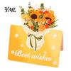 Floral Bouquet Greeting Card 10Pcs 3D Flower Thank You Card, Best Wishes Note Cards Appreciation Gifts for Anniversary, Mother's Day, Teachers'