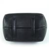 Great HIROFU Handbag Front Logo All Leather Tote Bag Black Leather Women Used